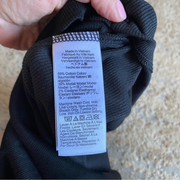 J Crew Ribbed Tank Top Solid Black Sleeveless Round Neck Cotton: Large - Picture 7 of 8